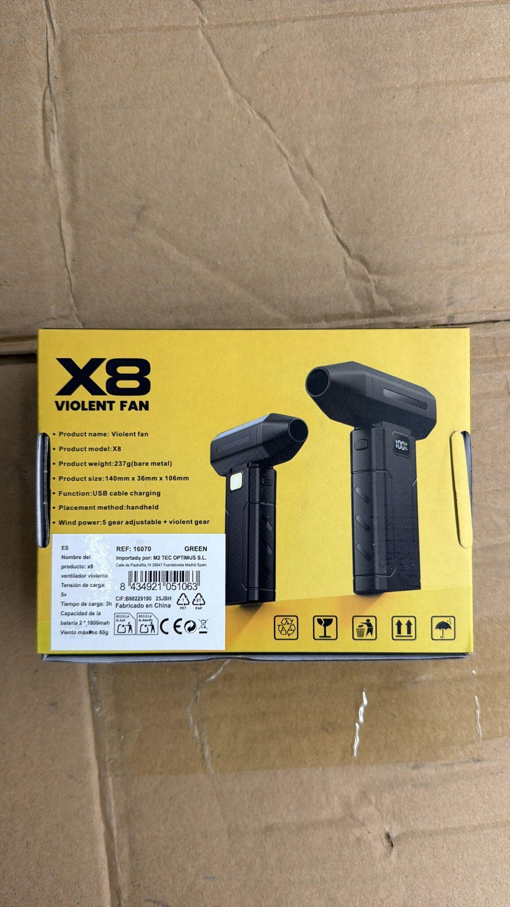 Violent Fan X8 – Ventilador de Mano Ultrapotente